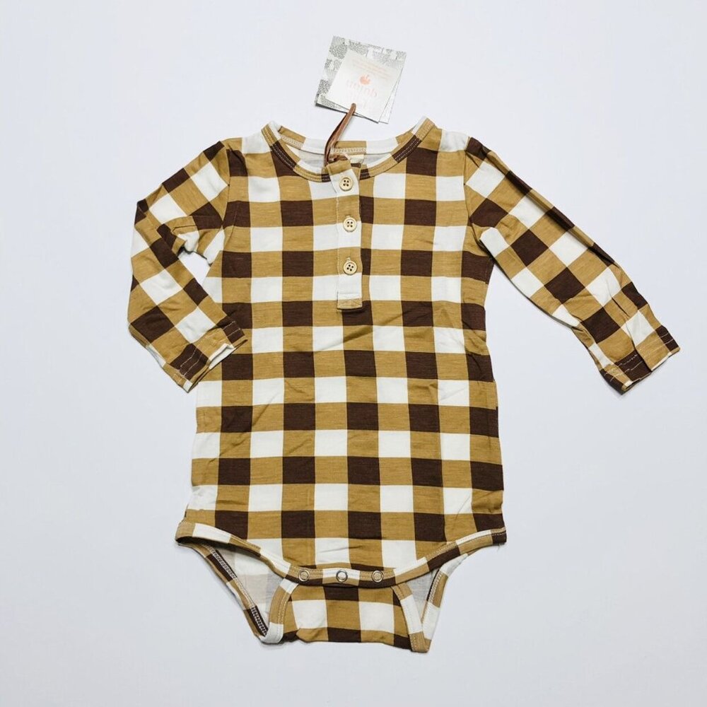 NWT • KATE QUINN Chestnut Henley Onesie {6/12M}